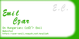 emil czar business card